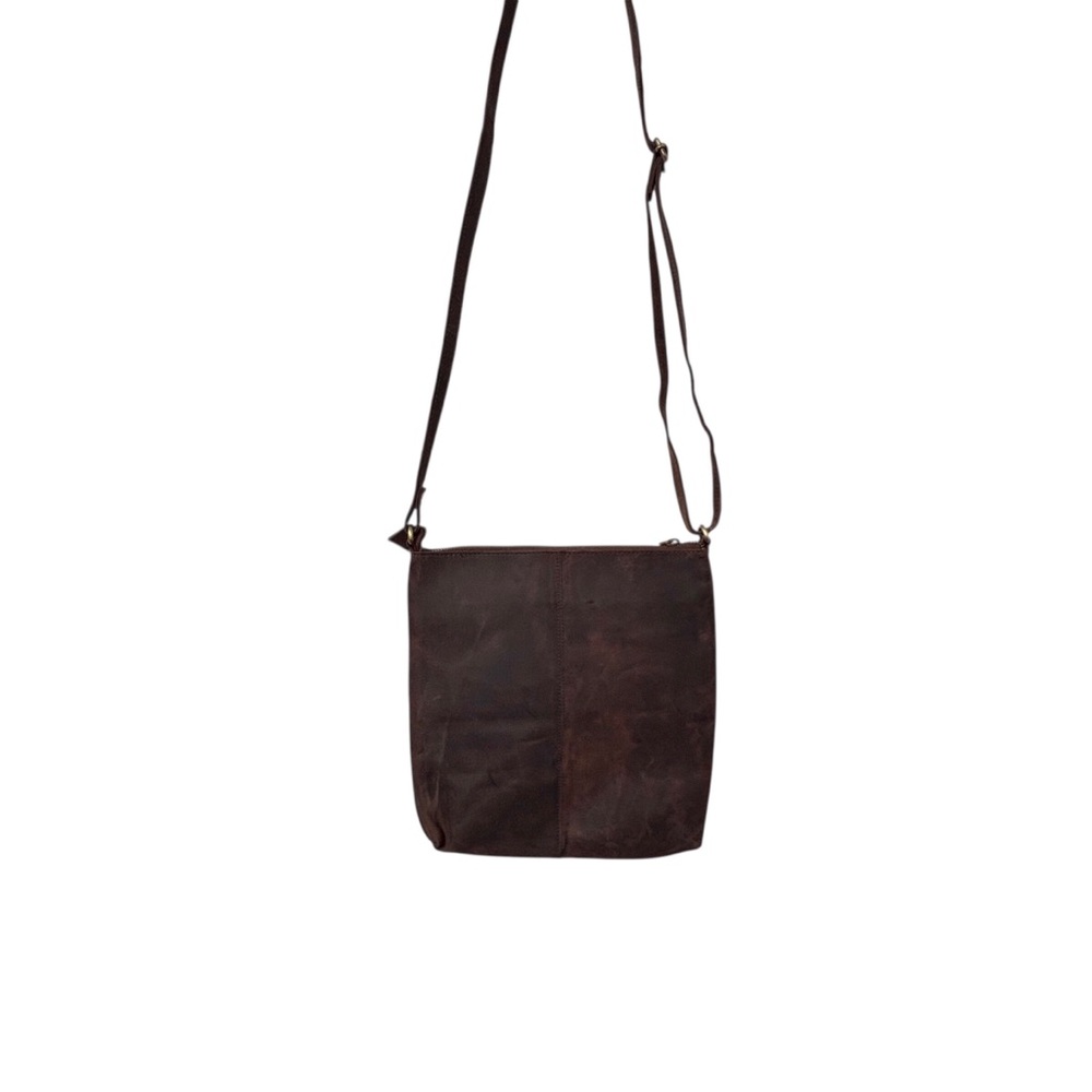 Estalon Brown Leather Crossbody Messenger Bag Purse - Picture 11 of 16
